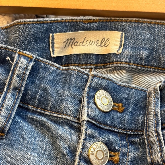 Madewell Cali Demi Boot Raw Hem Button Fly Jeans - Picture 8 of 9